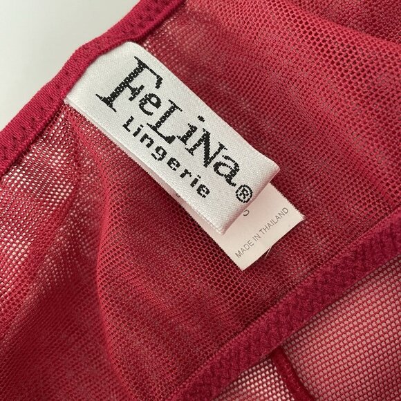 Felina Lingerie Womens Chemise Size S Red Lace and Embroidery Adjustable Straps - Picture 4 of 8